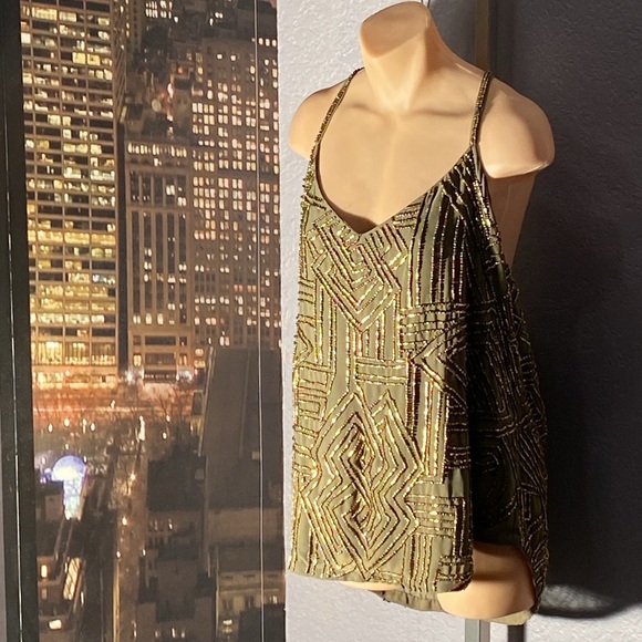 POLO RALPH LAUREN - NWT - tank: 🫒 w gold beads on both sides, lined - XL - Picture 9 of 16